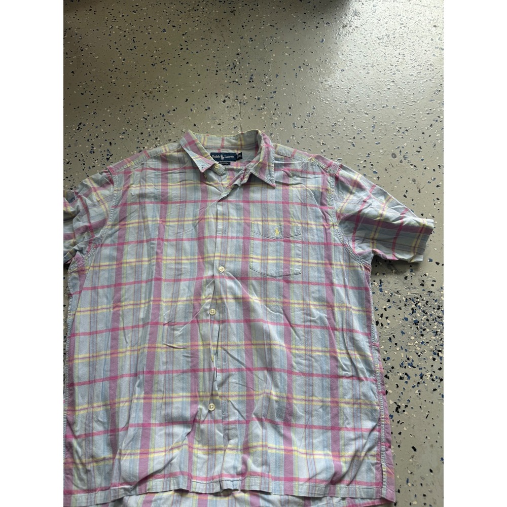 Ralph Lauren Gregor Plaid Short Sleeve Button Up Shirt Menswear